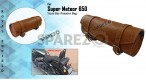 Royal Enfield Super Meteor 650 Engraved Leather Tools and Accessories Bag Brown - SPAREZO